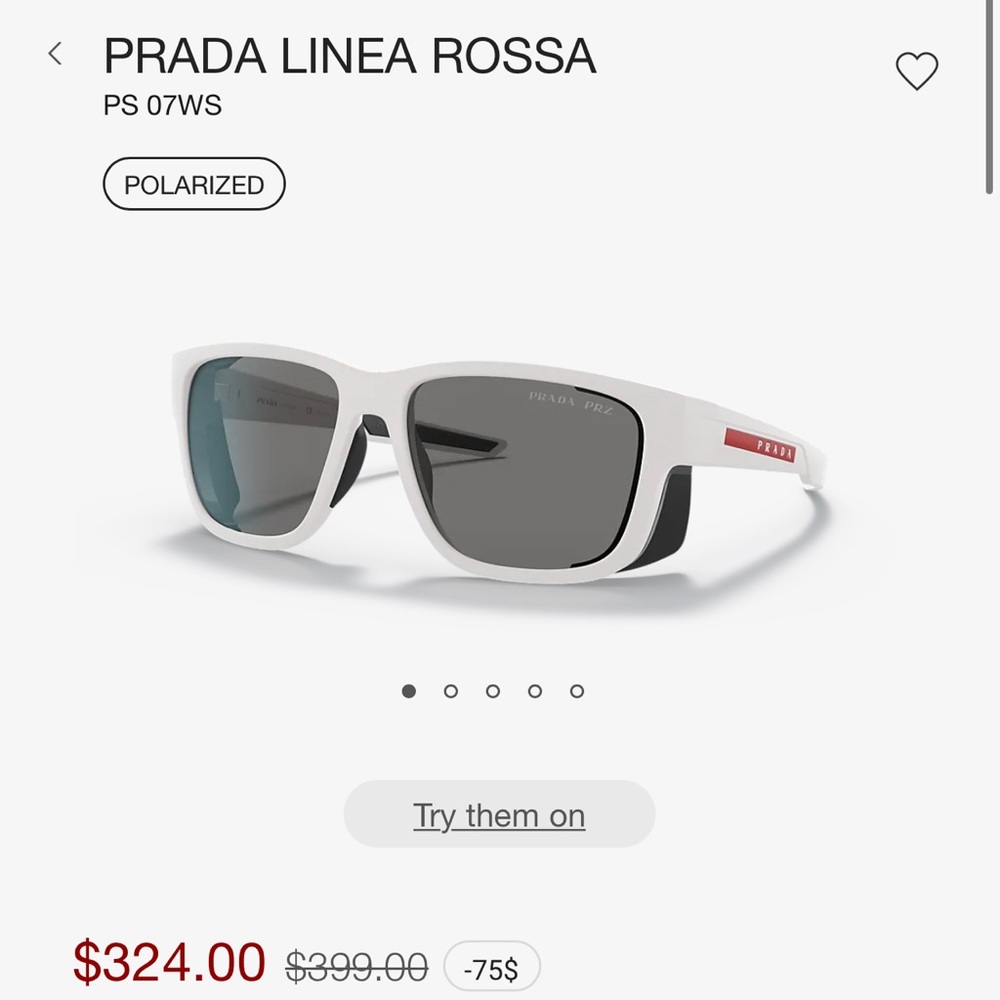 PRADA LINEA ROSSA white sunglasses
